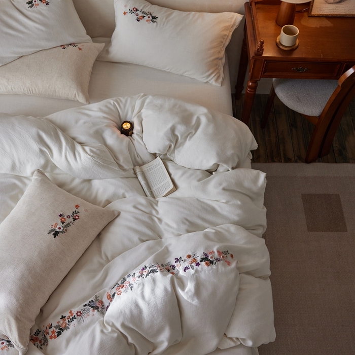 91家纺网 家纺一手货源 找家纺 （总）安莱生活 2025新款手工绣鲁绣天丝麻高端四件套