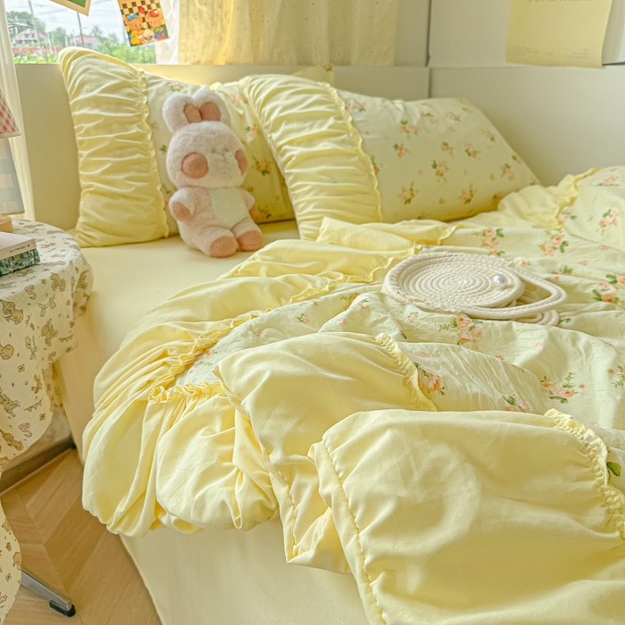 91家纺网 家纺一手货源 找家纺 （总）子钦家纺 2025新款云朵棉水洗棉宫廷风花边夏被单夏被夏被四件套-法式宫廷系列