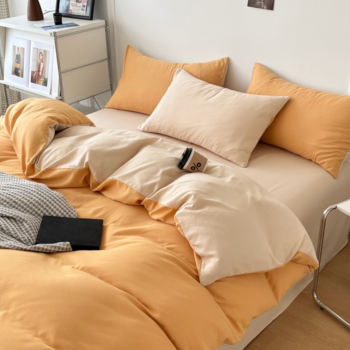 91家纺网 家纺一手货源 找家纺 百花王 2025新款纯色四件套 炭烤起司