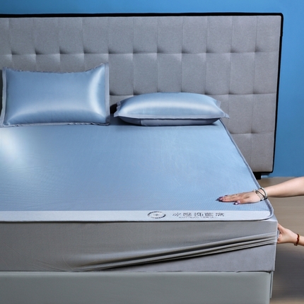 91家纺网 家纺一手货源 找家纺 （总）乐窝家纺仓储 2025新款A类复合加厚三明治抗菌碳光冰丝凉席床单床笠三件套