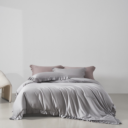 轩和家居 2025新款80LF超细旦天丝棉四件套【控价468，488】 巴黎晨雾