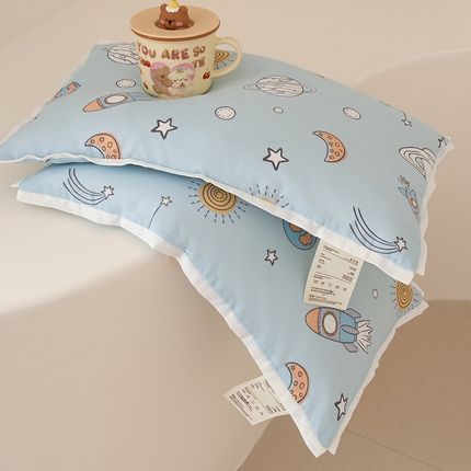 芯奇想 2025新款全棉棉花内胆枕儿童枕 DSC蓝色星空30*50cm