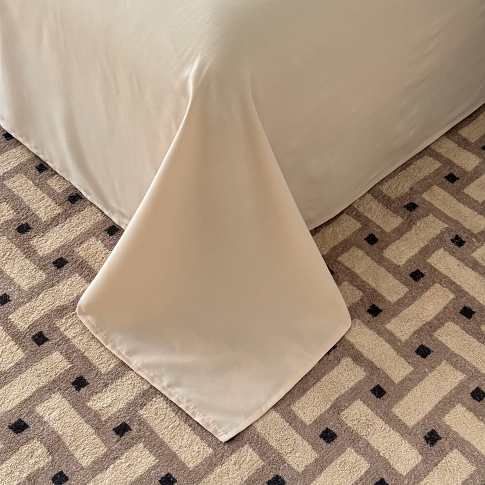 91家纺网 家纺一手货源 找家纺 百花王 2025新款纯色四件套 炭烤起司