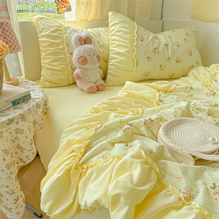 91家纺网 家纺一手货源 找家纺 （总）子钦家纺 2025新款云朵棉水洗棉宫廷风花边夏被单夏被夏被四件套-法式宫廷系列