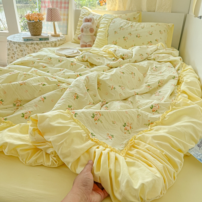 91家纺网 家纺一手货源 找家纺 （总）子钦家纺 2025新款云朵棉水洗棉宫廷风花边夏被单夏被夏被四件套-法式宫廷系列