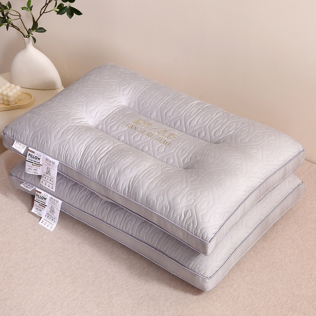 91家纺网 家纺一手货源 找家纺 （总）珍贝家纺 2025新款枕芯护颈枕头高端大红婚庆枕芯家用轻奢枕头