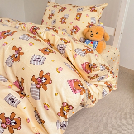 锦彩家居 2025新款正宗13372全棉学生三件套全棉印花学生宿舍上下铺三件套（量大可定制价格可谈）提供买家秀 可爱熊宝