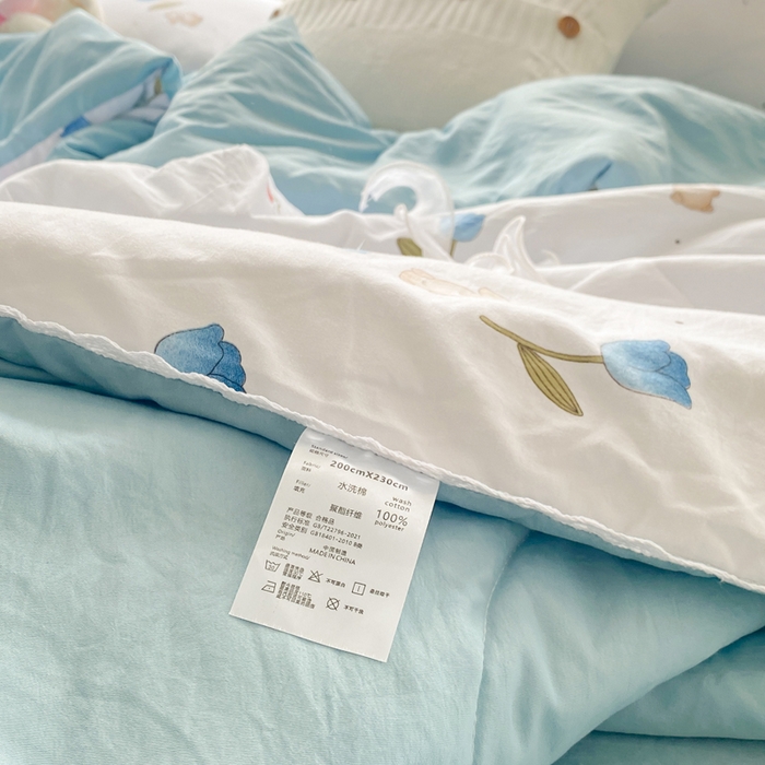 91家纺网 家纺一手货源 找家纺 穆琪 2025新款小花边夏凉被印花夏被小清新夏凉被 繁花