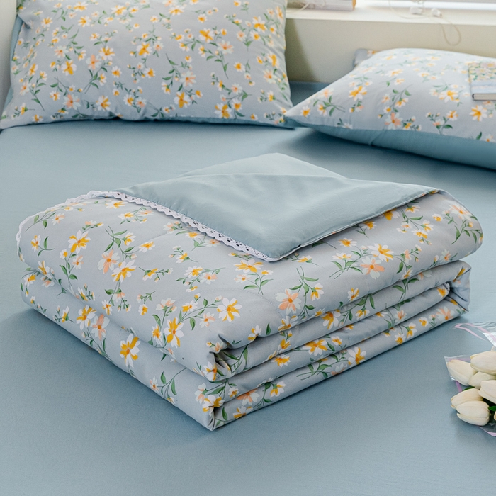 穆琪 2025新款小花边夏凉被印花夏被小清新夏凉被 花间