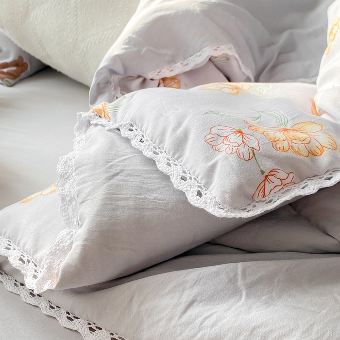 91家纺网 家纺一手货源 找家纺 穆琪 2025新款小花边夏凉被印花夏被小清新夏凉被 花开半夏