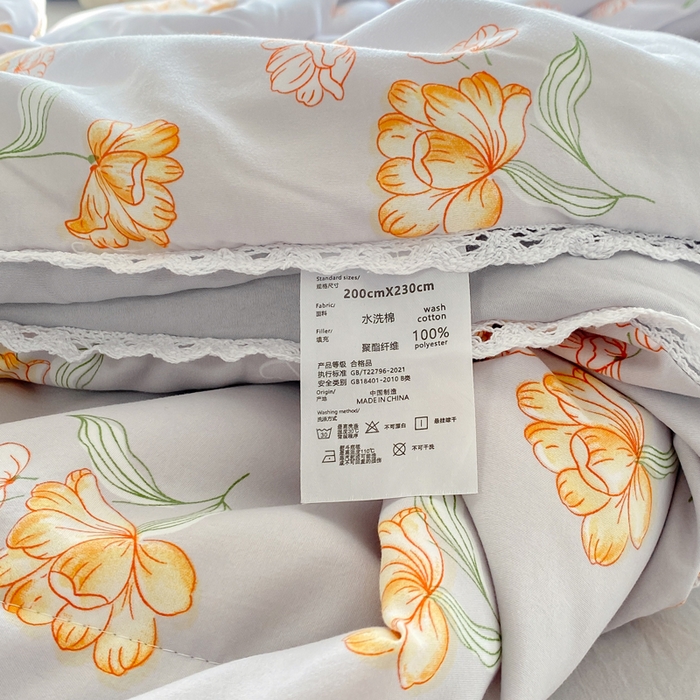 91家纺网 家纺一手货源 找家纺 穆琪 2025新款小花边夏凉被印花夏被小清新夏凉被 花开半夏