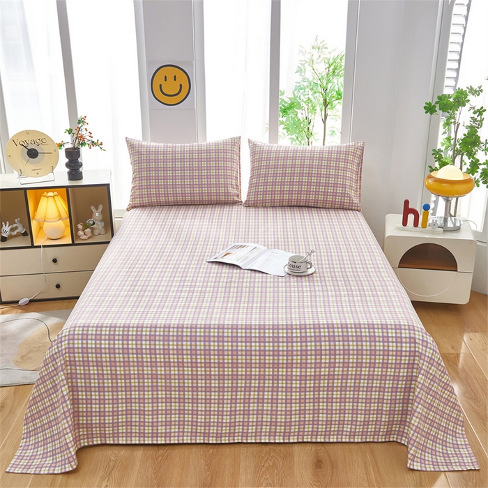 91家纺网 家纺一手货源 找家纺 （总）雲归梦 2025新款原棉老粗布床单席子凉席印花三件套