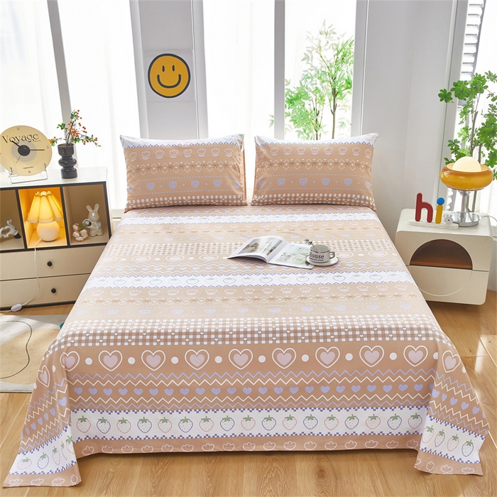 91家纺网 家纺一手货源 找家纺 （总）雲归梦 2025新款原棉老粗布床单席子凉席印花三件套