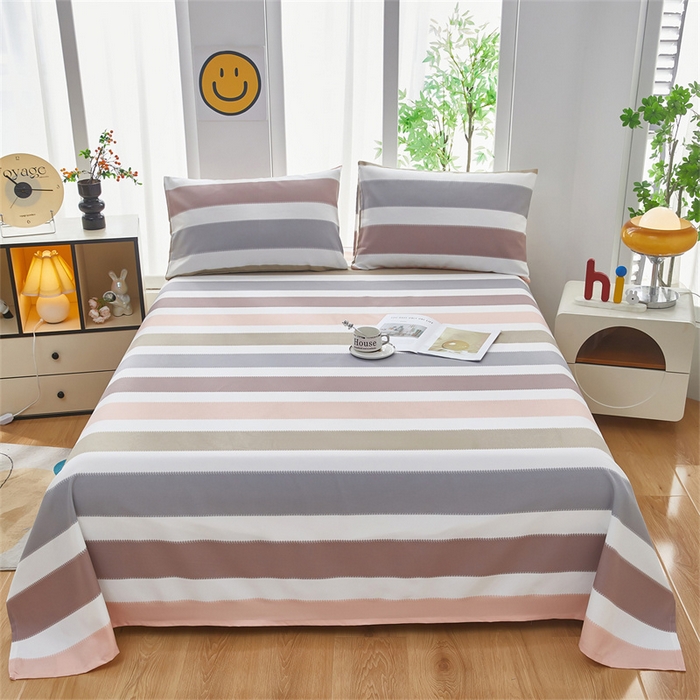 91家纺网 家纺一手货源 找家纺 （总）雲归梦 2025新款原棉老粗布床单席子凉席印花三件套