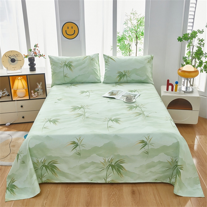 91家纺网 家纺一手货源 找家纺 （总）雲归梦 2025新款原棉老粗布床单席子凉席印花三件套