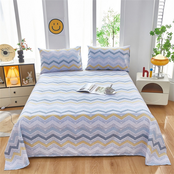 91家纺网 家纺一手货源 找家纺 （总）雲归梦 2025新款原棉老粗布床单席子凉席印花三件套