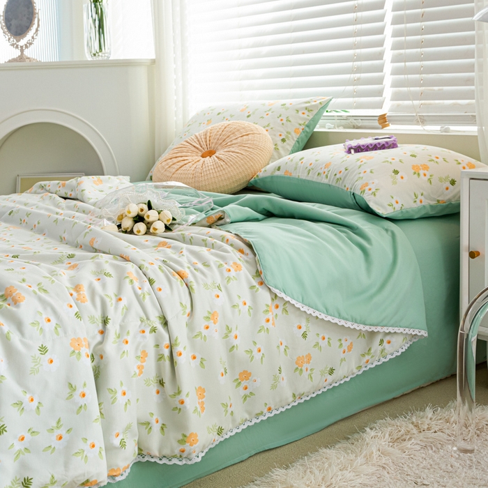 91家纺网 家纺一手货源 找家纺 （总）穆琪 2025新款小花边夏凉被印花夏被小清新夏凉被