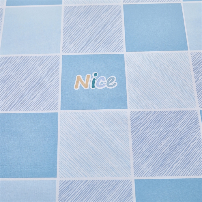 91家纺网 家纺一手货源 找家纺 雲归梦 2025新款原棉老粗布床单席子凉席印花三件套 方格世界-蓝