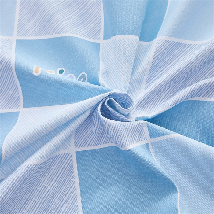 91家纺网 家纺一手货源 找家纺 雲归梦 2025新款原棉老粗布床单席子凉席印花三件套 方格世界-蓝