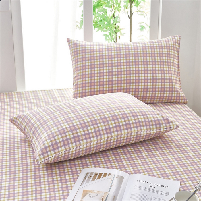 91家纺网 家纺一手货源 找家纺 雲归梦 2025新款原棉老粗布床单席子凉席印花三件套 格调日记-粉