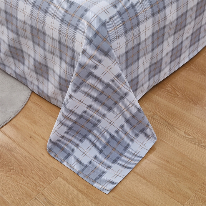 91家纺网 家纺一手货源 找家纺 雲归梦 2025新款原棉老粗布床单席子凉席印花三件套 记忆象限-灰