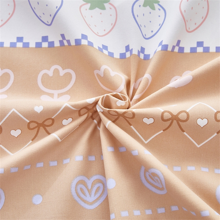 91家纺网 家纺一手货源 找家纺 雲归梦 2025新款原棉老粗布床单席子凉席印花三件套 加州甜心-棕