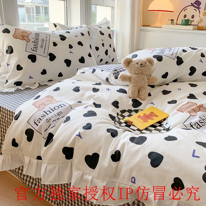 91家纺网 家纺一手货源 找家纺 （总）玉元坊 2025春夏新款公主风全棉纯棉花边被套床单四件套