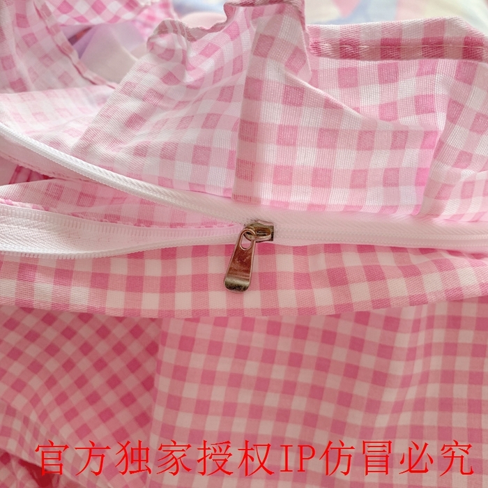 91家纺网 家纺一手货源 找家纺 玉元坊 2025春夏新款公主风全棉纯棉花边被套床单四件套 奶油小狗