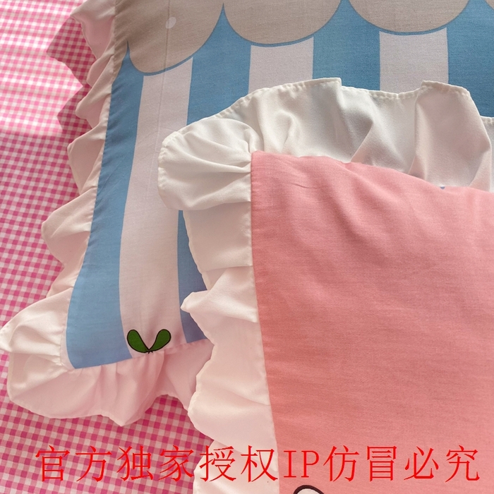 91家纺网 家纺一手货源 找家纺 玉元坊 2025春夏新款公主风全棉纯棉花边被套床单四件套 漂流瓶