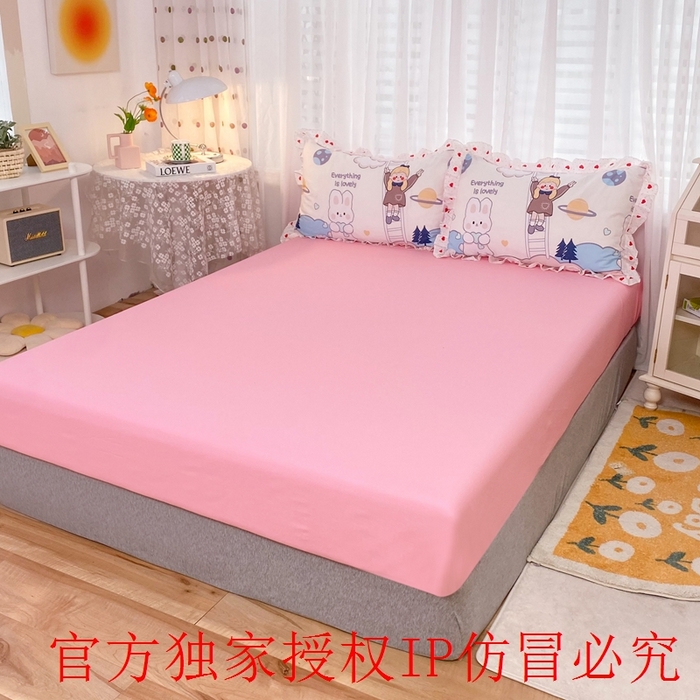 91家纺网 家纺一手货源 找家纺 玉元坊 2025春夏新款公主风全棉纯棉花边被套床单四件套 兔高高