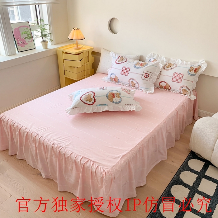 91家纺网 家纺一手货源 找家纺 玉元坊 2025春夏新款公主风全棉纯棉花边被套床单四件套 夏日乐园