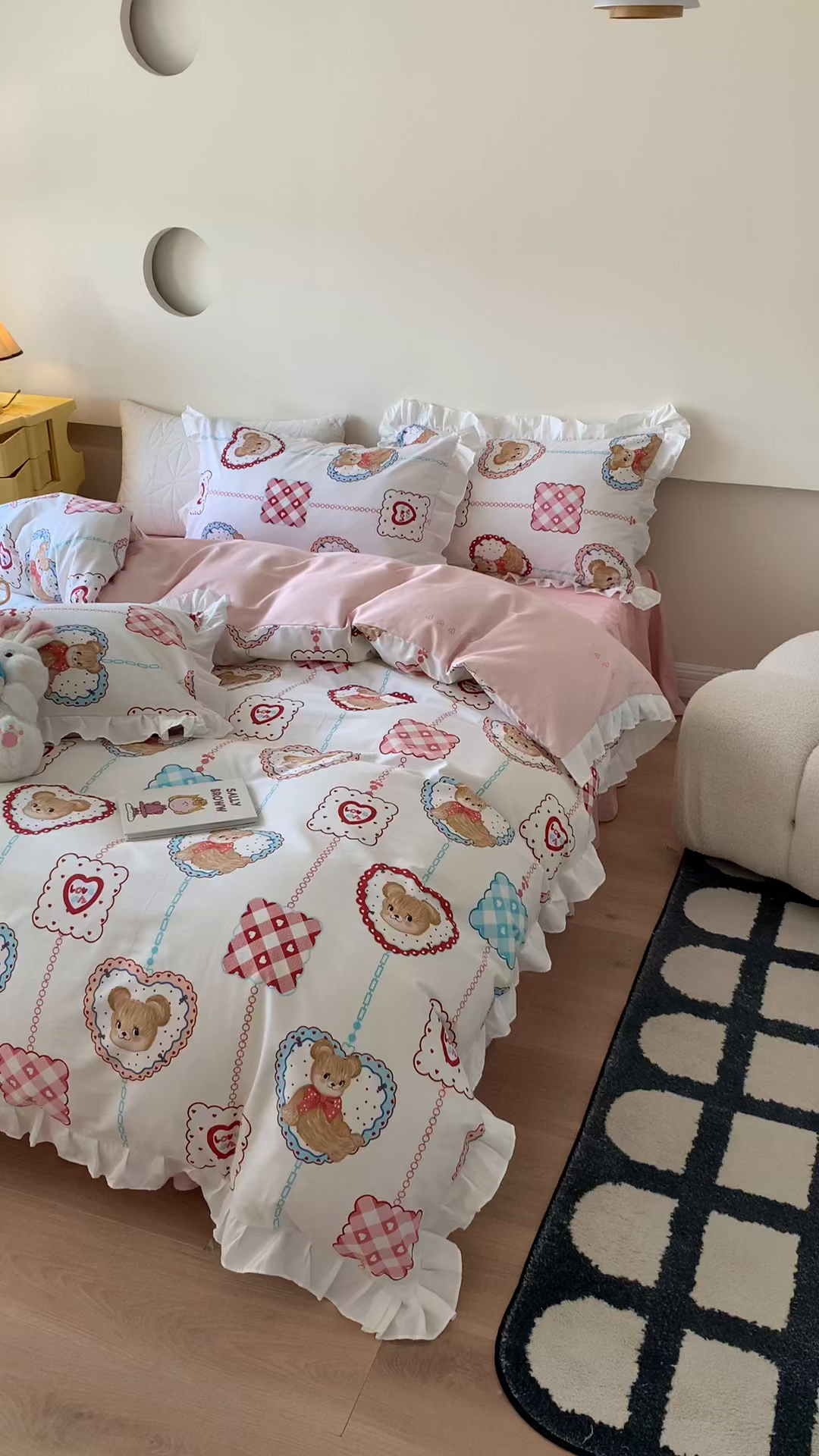 91家纺网 家纺一手货源 找家纺 玉元坊 2025春夏新款公主风全棉纯棉花边被套床单四件套 夏日乐园