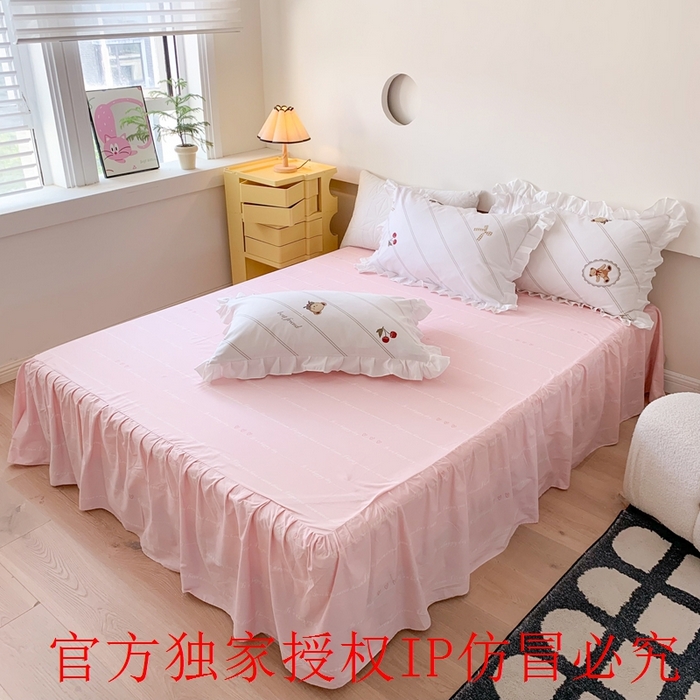 91家纺网 家纺一手货源 找家纺 玉元坊 2025春夏新款公主风全棉纯棉花边被套床单四件套 悠然小贝