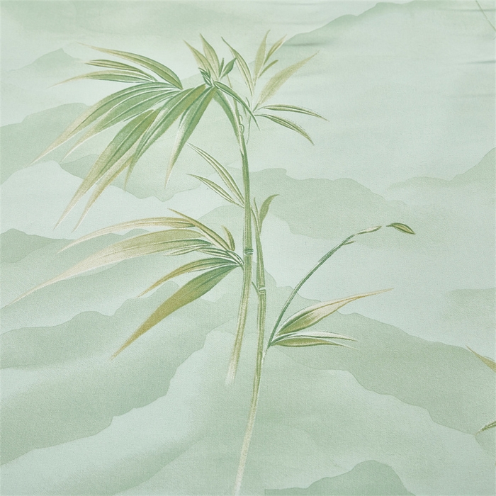 91家纺网 家纺一手货源 找家纺 雲归梦 2025新款原棉老粗布床单席子凉席印花三件套 山水之间-绿