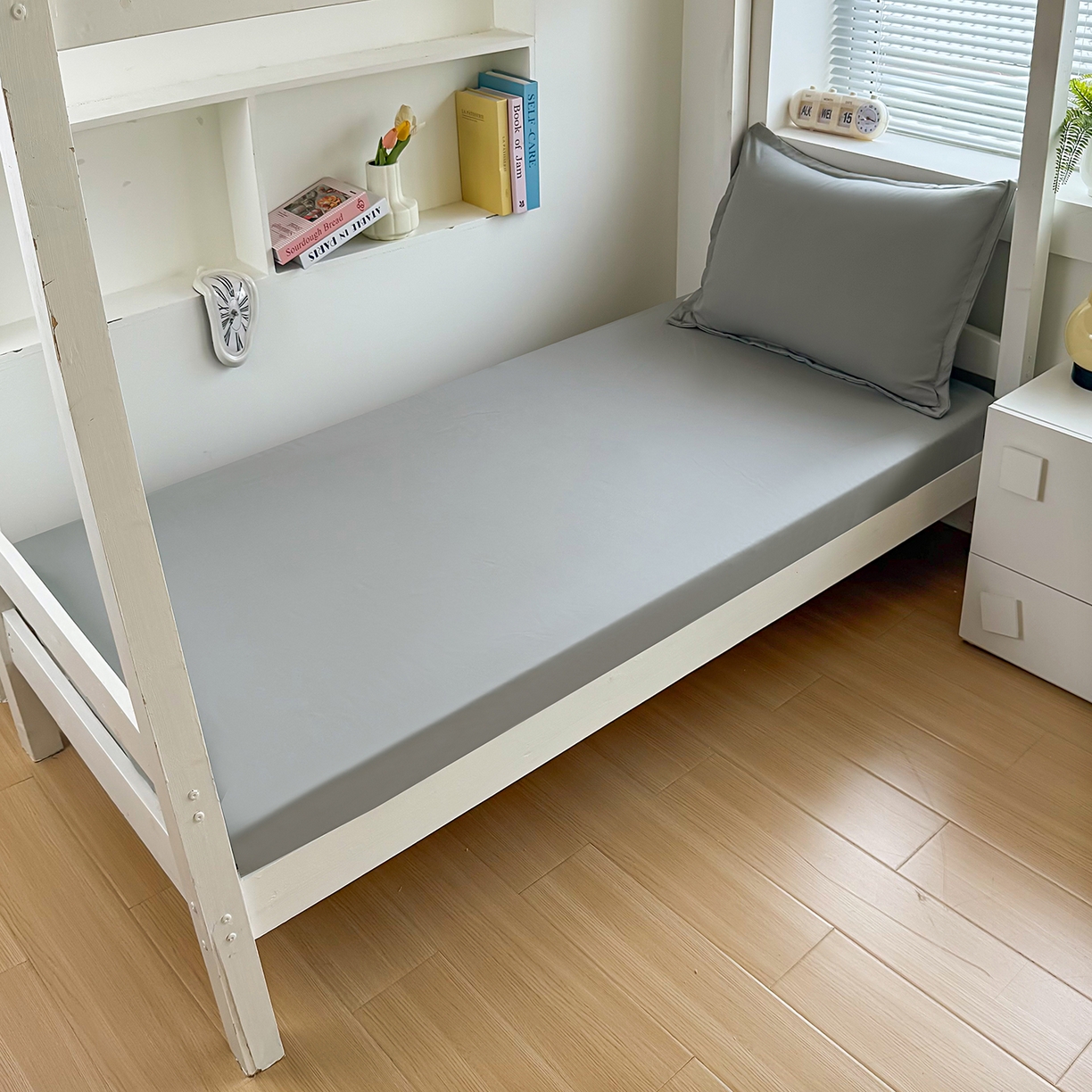 （总）茗婷家纺 2025新款供跨境外贸高克重纯色磨毛床笠宾馆养老院床笠多规格