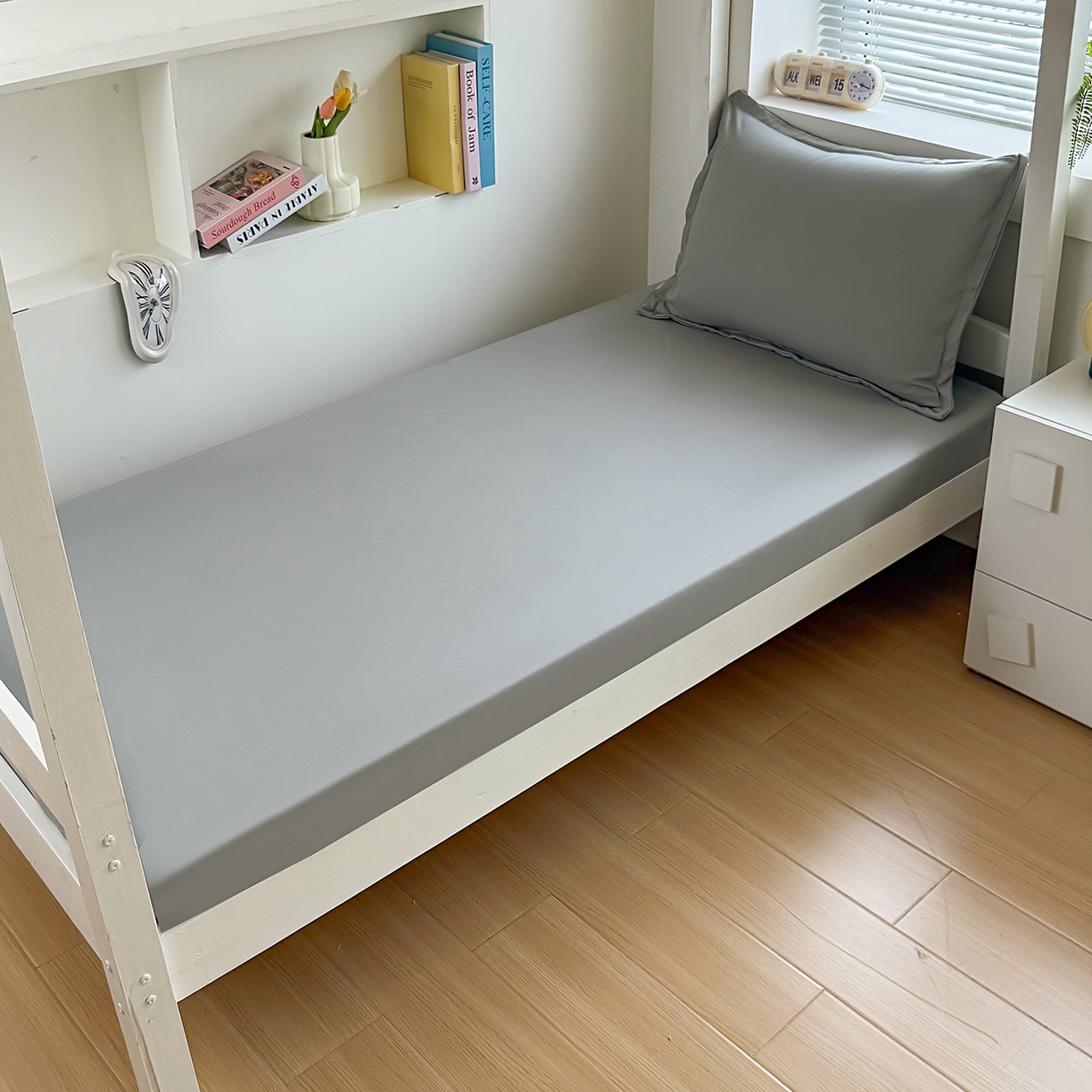 91家纺网 家纺一手货源 找家纺 （总）茗婷家纺 2025新款供跨境外贸高克重纯色磨毛床笠宾馆养老院床笠多规格