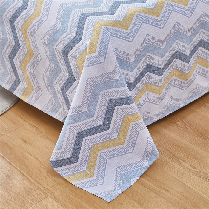 91家纺网 家纺一手货源 找家纺 雲归梦 2025新款原棉老粗布床单席子凉席印花三件套 舒伯特-蓝