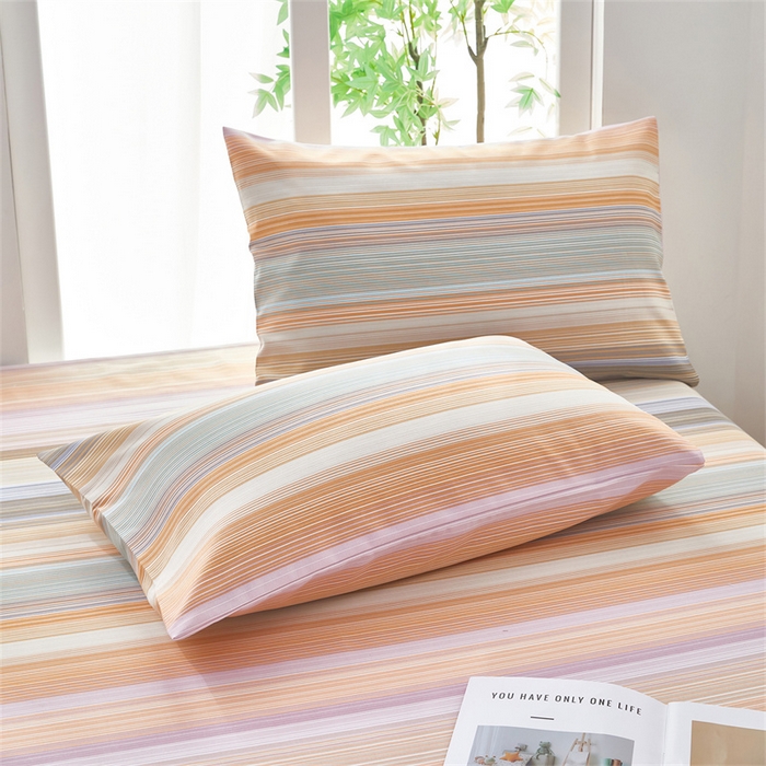 91家纺网 家纺一手货源 找家纺 雲归梦 2025新款原棉老粗布床单席子凉席印花三件套 文艺复兴-桔