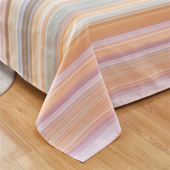 91家纺网 家纺一手货源 找家纺 雲归梦 2025新款原棉老粗布床单席子凉席印花三件套 文艺复兴-桔