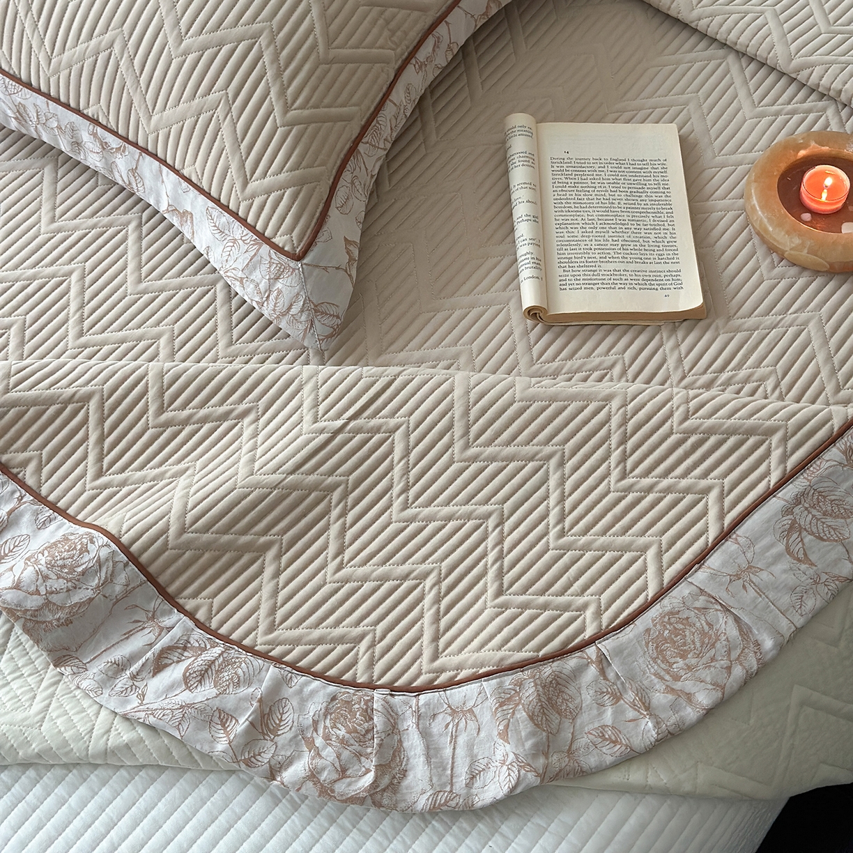 91家纺网 家纺一手货源 找家纺 琳可家居 2025春夏新款天丝棉系列床盖可搭配同款夏被（提供买家秀） 香槟咖