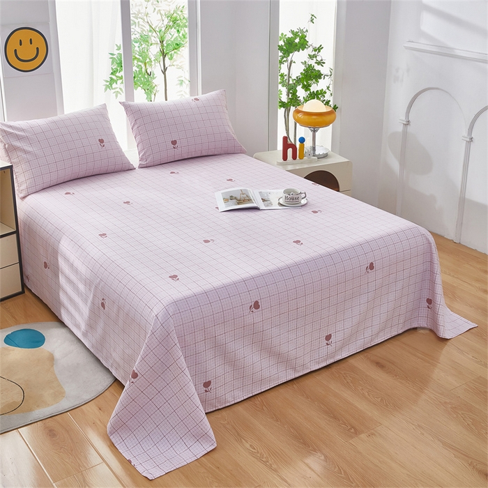 91家纺网 家纺一手货源 找家纺 雲归梦 2025新款原棉老粗布床单席子凉席印花三件套 只此春晓-粉