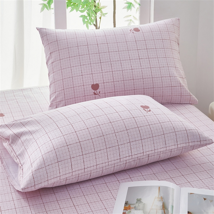 91家纺网 家纺一手货源 找家纺 雲归梦 2025新款原棉老粗布床单席子凉席印花三件套 只此春晓-粉