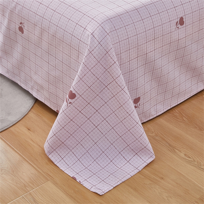 91家纺网 家纺一手货源 找家纺 雲归梦 2025新款原棉老粗布床单席子凉席印花三件套 只此春晓-粉