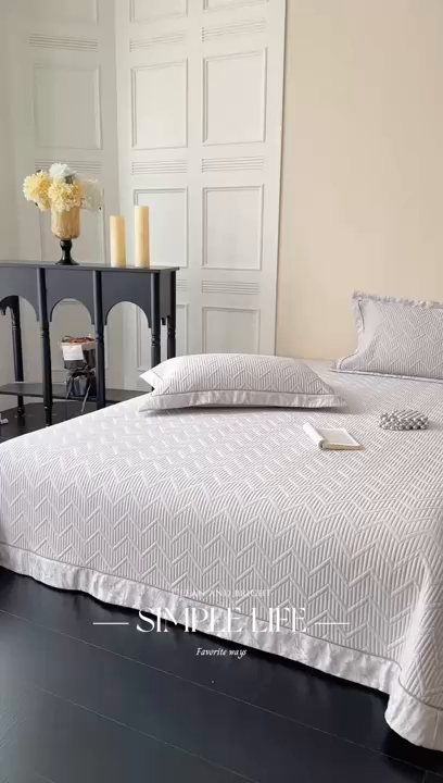 91家纺网 家纺一手货源 找家纺 琳可家居 2025春夏新款天丝棉系列床盖可搭配同款夏被（提供买家秀） 夜幕灰