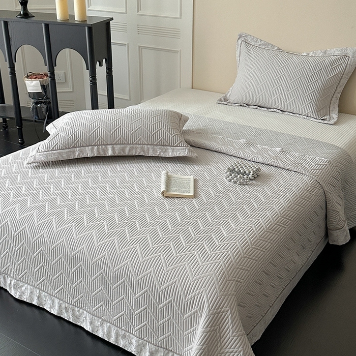 91家纺网 家纺一手货源 找家纺 琳可家居 2025春夏新款天丝棉系列床盖可搭配同款夏被（提供买家秀） 夜幕灰