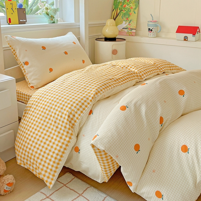 91家纺网 家纺一手货源 找家纺 （总）三兄弟 2025新款全棉印花学生三件套床单床笠四件套被套