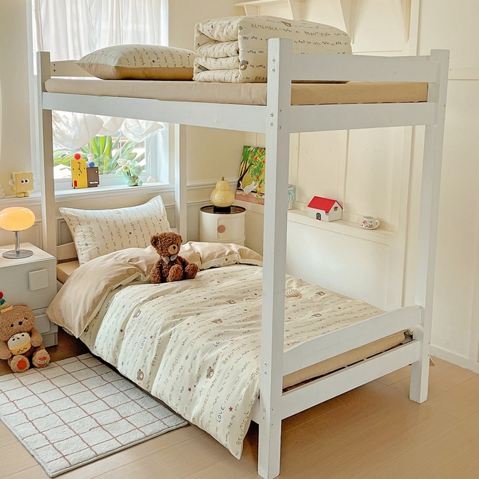 三兄弟 2025新款全棉印花学生三件套床单床笠四件套被套 红星小熊