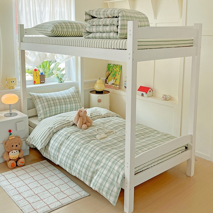 三兄弟 2025新款全棉印花学生三件套床单床笠四件套被套 光辉岁月 绿