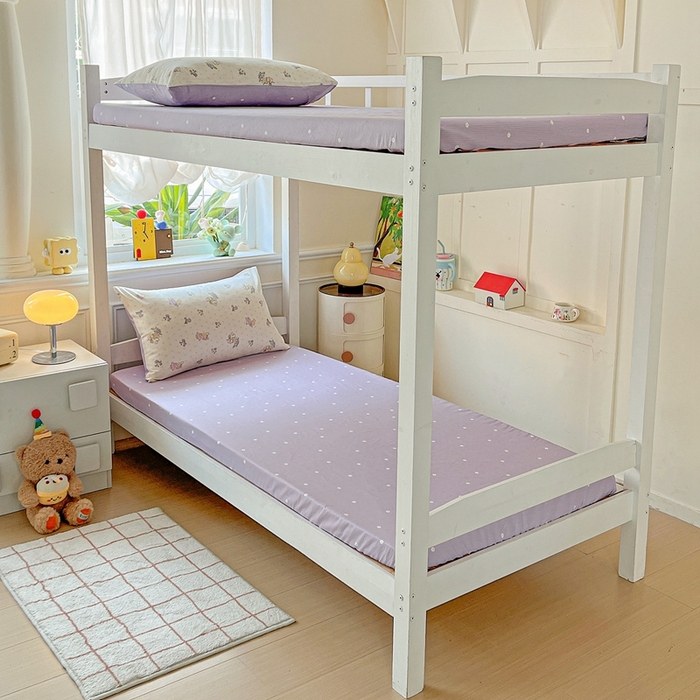 91家纺网 家纺一手货源 找家纺 三兄弟 2025新款全棉印花学生三件套床单床笠四件套被套 栖居小兔