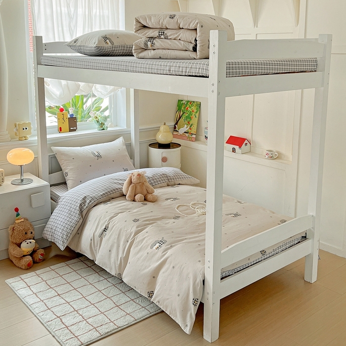 三兄弟 2025新款全棉印花学生三件套床单床笠四件套被套 晚安小狗